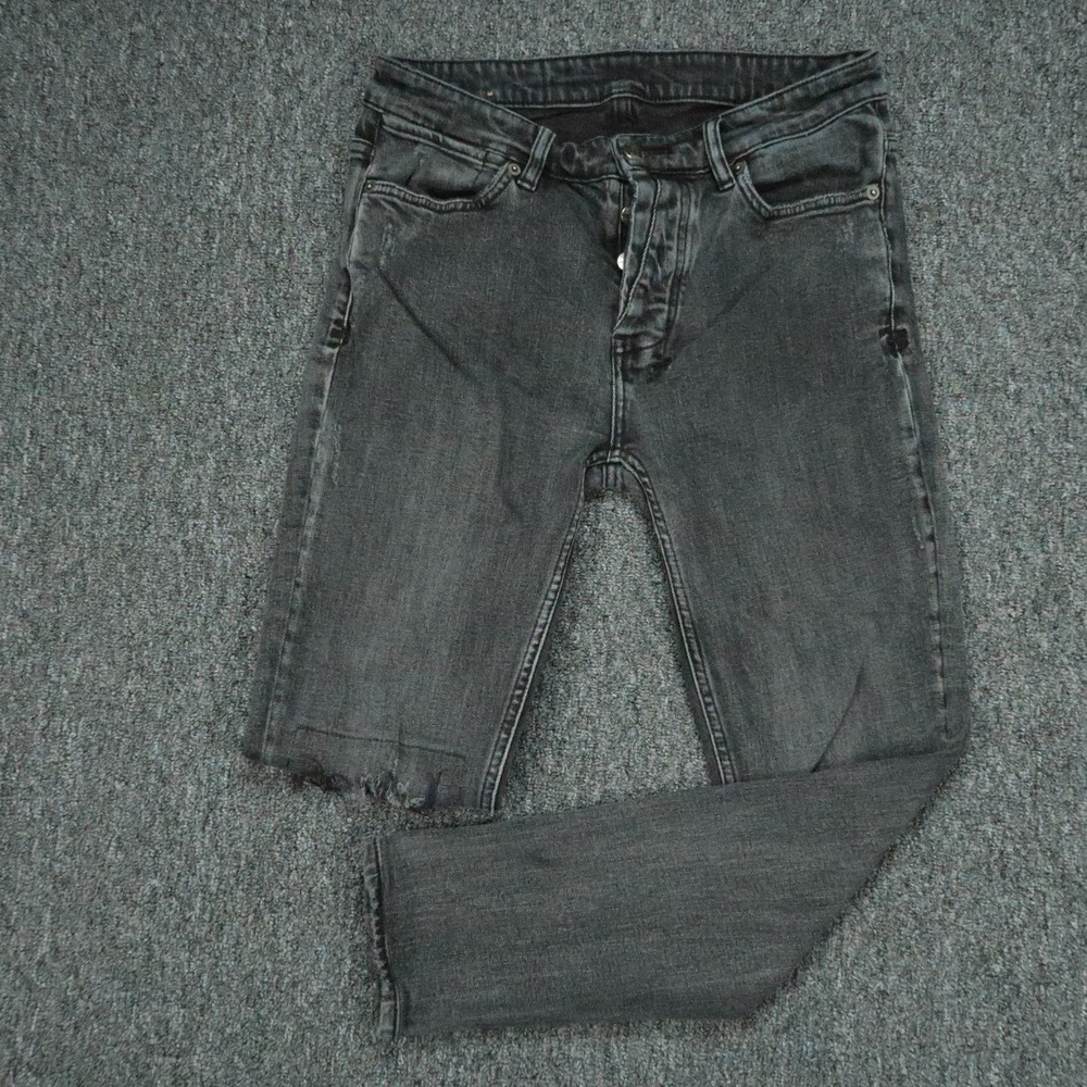 KSUBI Jeans Mens 30x27 Black Van Winkle Ash Ripped Distressed Knees Slim